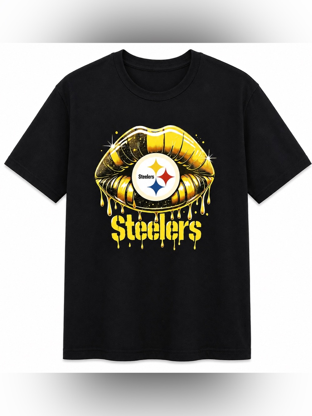 PITTSBURGH STEELERS Football Lip Graphic Tee Shirt